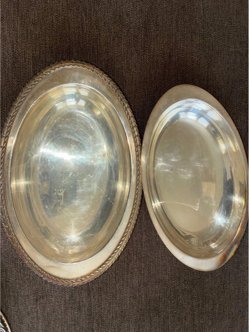 Vintage Silver Plate Oval Serving Dishes – Set of 3 with 1 Lid